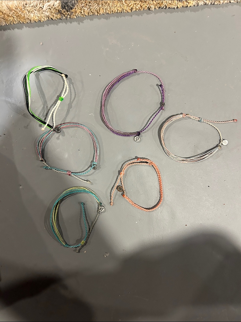 Set of 6 Colorful Braided String Bracelets
